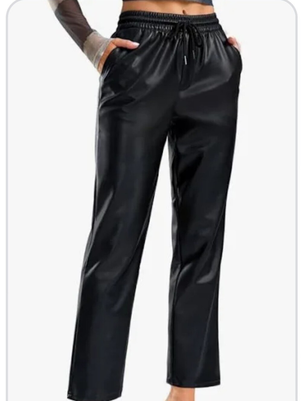 Industry Faux Leather Drawstring Pants Size SP